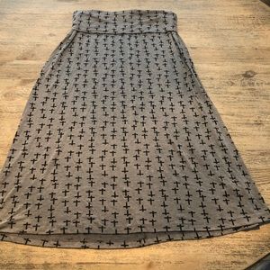 Gray Cross Maxi Skirt